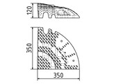 Toegangshelling 350 x 120 mm eindstuk rechts