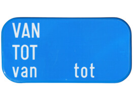 Van tot bord verkeersbord SB250 400 x 200 mm klasse 1