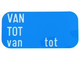 Van Tot 400 x 200 mm STICKER NL klasse 1