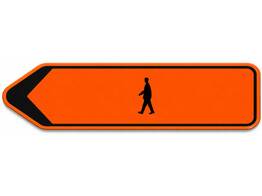 F41 voetganger verkeersbord SB250 850 x 200 mm fluo oranje klasse 3 links
