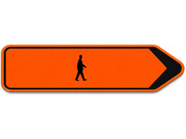 F41 voetganger verkeersbord SB250 850 x 200 mm fluo oranje klasse 3