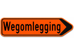 F41 wegomleg. NL verkeersbord SB250 850 x 200 mm fluo oranje klasse 3