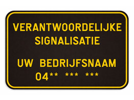 Verantwoordelijke signalisatie verkeersbord SB250 600 x 400 mm klasse 1