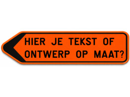 Pijlbord op maat verkeersbord SB250 850 x 200 mm fluo oranje klasse 3 naar links