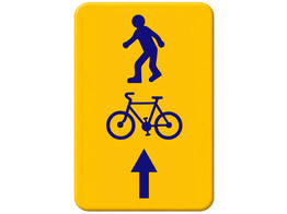 Voetganger   fietser BXL verkeersbord SB250 400 x 600 mm rechtdoor klasse 1