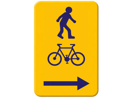 Voetganger   fietser BXL verkeersbord SB250 400 x 600 mm rechts klasse 1
