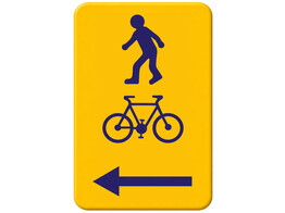 Voetganger  fietser BXL verkeersbord SB250 400 x 600 mm links klasse 1