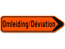F41 NL FR verkeersbord SB250 850 x 200 mm fluo oranje klasse 3