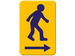 Voetganger BXL verkeersbord SB250 400 x 600 mm rechts klasse 1