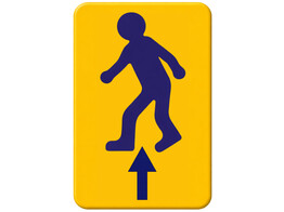 Voetganger BXL verkeersbord SB250 400 x 600 mm rechtdoor klasse 1