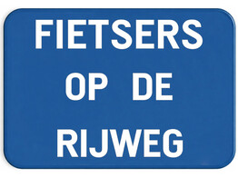 Fietsers op de rijweg verkeersbord SB250 600 x 400 mm klasse 1