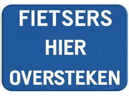 Fietsers hier oversteken verkeersbord SB250 600 x 400 mm klasse 1