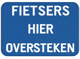 Fietsers hier oversteken verkeersbord SB250 600 x 400 mm klasse 1