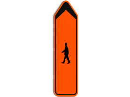 F41 voetganger verkeersbord SB250 850 x 200 mm fluo oranje klasse 3 naar boven