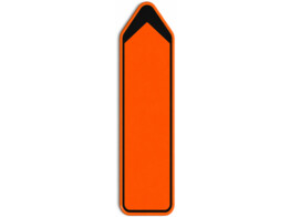 Pijlbord blanco verkeersbord SB250 850 x 200 mm fluo oranje klasse 3 naar boven
