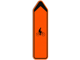 F41 fietser verkeersbord SB250 850 x 200 mm fluo oranje klasse 3 naar boven
