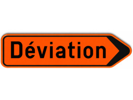 F41 deviation FR verkeersbord SB250 850 x 200 mm fluo oranje klasse 3