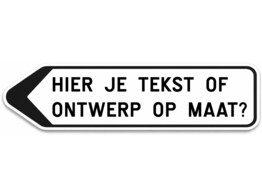 Pijlbord op maat verkeersbord 1500 x 300 mm wit klasse 1 naar links