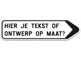 Pijlbord op maat verkeersbord 1500 x 300 mm wit klasse 1