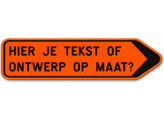 Pijlbord op maat verkeersb. SB250 1250 x 300 mm fluo oranje klasse 3 naar rechts