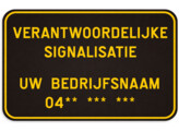 Verantwoordelijke signalisatie verkeersbord SB250 600 x 400 mm klasse 1 op maat