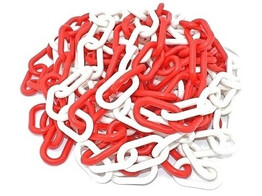 PVC ketting 25 m - 8 mm rood wit
