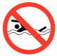 Verboden zwemmen bordje 200 mm